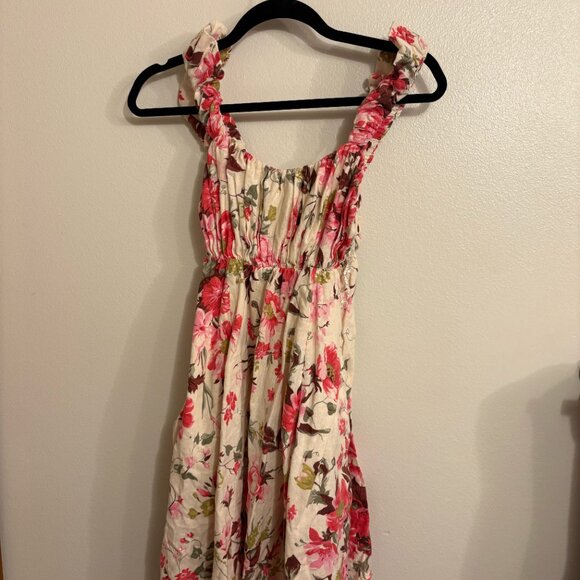 Abercrombie & Fitch Puff Strap Babydoll Mini Dress – Small (Pink Floral) - Picture 2 of 3